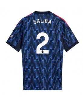 Arsenal William Saliba #2 Maglia Gara Trasferta Repliche 2025-26 Maniche Corte